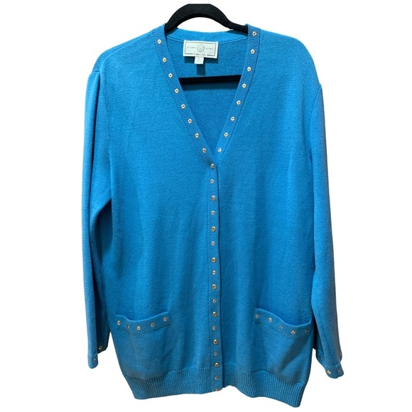 St. John Sweaters - Vintage St. John Sport by Marie Gray Santana knit Turquoise Sweater With Size L